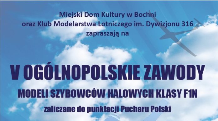 W sobotę zawody modeli szybowców halowych