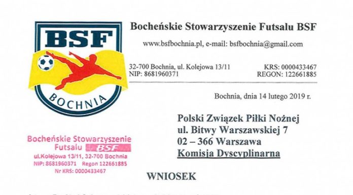 Futsal: BSF wnioskuje o ukaranie działaczy PZPN