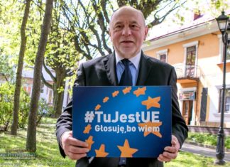 Eurowybory. Kandydat KE Bogusław Sonik w Bochni zachęcał do głosowania