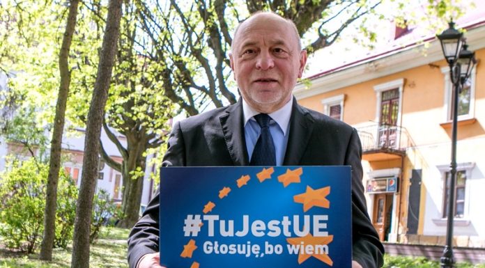 Eurowybory. Kandydat KE Bogusław Sonik w Bochni zachęcał do głosowania