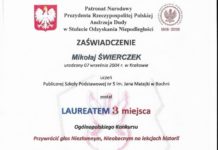 Trzecie miejsce ucznia „Piątki” w ogólnopolskim konkursie historycznym