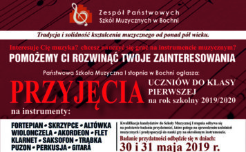 Nabór do Państwowej Szkoły Muzycznej I stopnia w Bochni