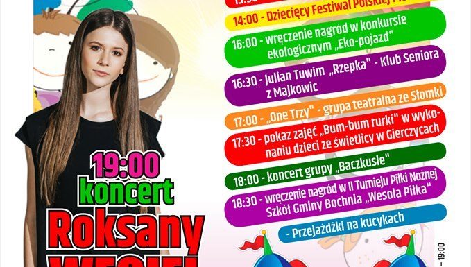 Gmina Bochnia: W sobotę Dzień Dziecka i koncert Roksany Węgiel – PROGRAM