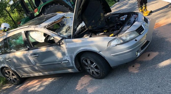 Dachowanie koło Łapanowa. 1 osoba ranna