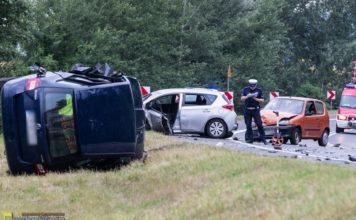 Wypadek tuż za mostem na Rabie. DK94 zablokowana – ZDJĘCIA, WIDEO