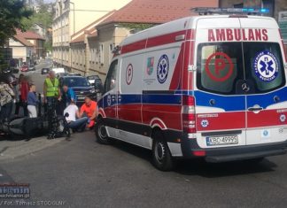 Bochnia. Wypadek na ul. Kraszewskiego. Motocyklista trafił do szpitala
