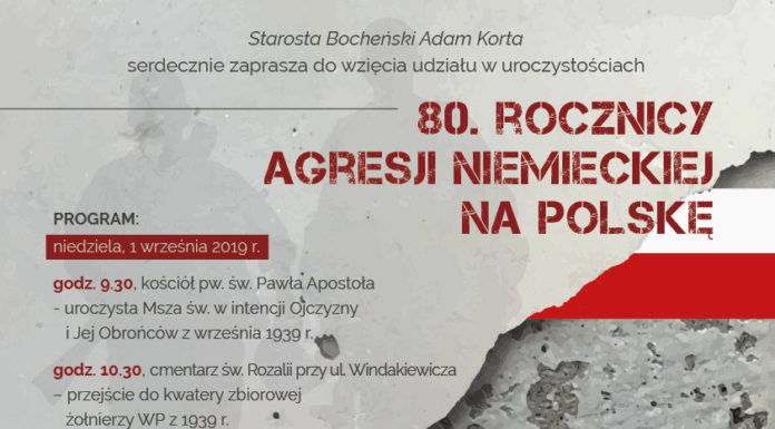 Niedziela: Rocznica wybuchu II Wojny Światowej. Program uroczystości w Bochni