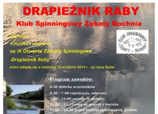 Wędkarstwo. W niedzielę 9. edycja „Drapieżnika Raby”