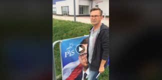Walka na bannery. Kandydat KO pokazuje jak zasłonił go kandydat PiS z Bochni