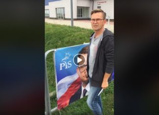 Walka na bannery. Kandydat KO pokazuje jak zasłonił go kandydat PiS z Bochni