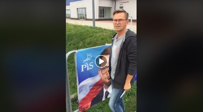 Walka na bannery. Kandydat KO pokazuje jak zasłonił go kandydat PiS z Bochni