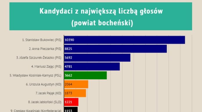 Wybory parlamentarne 2019. Jak głosowali mieszkańcy powiatu bocheńskiego? INFOGRAFIKA