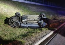 Brzesko. Dachowanie na autostradzie A4. Dwie osoby ranne, kierowca miał 1,5 promila