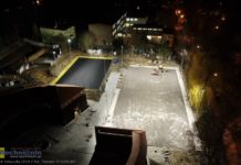 Budowa tężni. Boiska w sąsiedztwie już rozświetlone – WIDEO