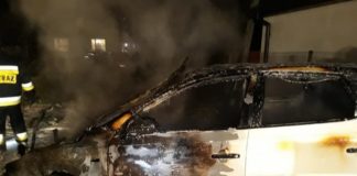 Wokowice. W nocy spłonął samochód zaparkowany przed domem