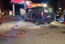 Szczepanów. Pożar samochodu na stacji paliw. Przez niedopałek papierosa?