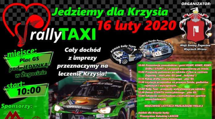 Żegocina. W niedzielę Rally TAXI „Jedziemy dla Krzysia”