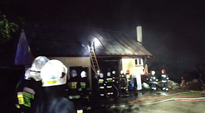 Pożar budynku gospodarczego w Stradomce. W akcji 9 zastępów strażaków – ZDJĘCIA