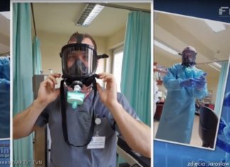 Koronawirus. Lekarze ze szpitala w Bochni do ochrony używają masek przeciwgazowych