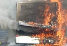 Pożar autokaru MPK w Porębie Spytkowskiej – WIDEO