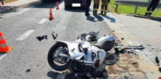 Niepołomice. Groźny wypadek motocyklisty