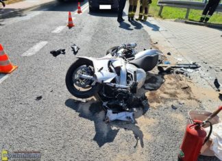 Niepołomice. Groźny wypadek motocyklisty