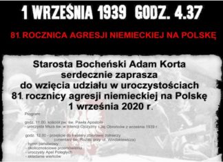 81. rocznica niemieckiej agresji na Polskę. Program uroczystości w Bochni