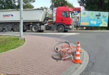 Potrącenie rowerzystki na rondzie w Bochni