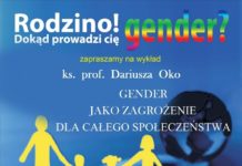 Plakaty reklamujące wykład o „zagrożeniach gender” na drzwiach w ZS Nr 1. Powieszono je bez zgody dyrekcji