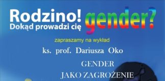 Plakaty reklamujące wykład o „zagrożeniach gender” na drzwiach w ZS Nr 1. Powieszono je bez zgody dyrekcji