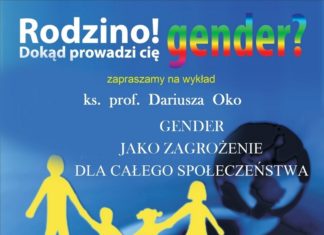 Plakaty reklamujące wykład o „zagrożeniach gender” na drzwiach w ZS Nr 1. Powieszono je bez zgody dyrekcji