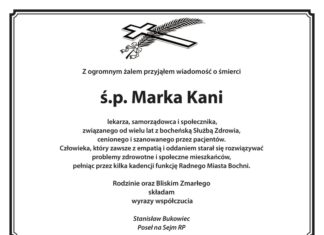 Kondolencje od posła Stanisława Bukowca