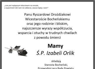 Kondolencje dla Wicestarosty od władz powiatu i pracowników
