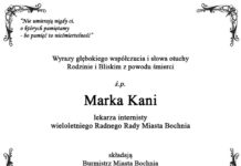 Kondolencje od Burmistrza Miasta Bochnia