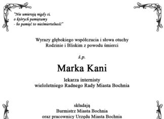 Kondolencje od Burmistrza Miasta Bochnia
