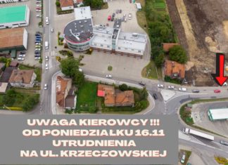 Uwaga kierowcy! Będą utrudnienia na ul. Krzeczowskiej przy nowym rondzie