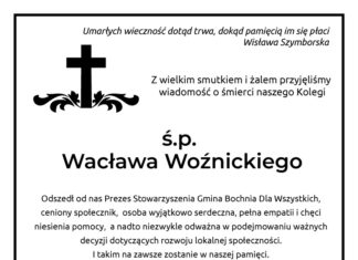 Kondolencje od członków Stowarzyszenia Gmina Bochnia Dla Wszystkich