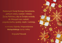 Życzenia od Krzysztofa Nowaka – Radnego Sejmiku Województwa Małopolskiego