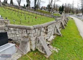 Bochnia. 100-letni mur na cmentarzu przy ul. Orackiej grozi zawaleniem
