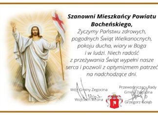 Życzenia od władz Gminy Żegocina