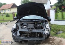 Stanisławice. Kobieta zasnęła za kierownicą i jej samochód uderzył w betonowy przepust