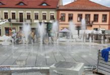Rynek w Bochni. Fontanna już po rozruchu technologicznym