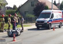 Kolizja na ul. Proszowskiej. Skuter wjechał w samochód