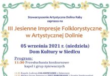 Siedlec. III Jesienne Impresje Folklorystyczne w Artystycznej Dolinie – PROGRAM