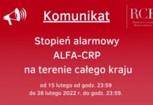 Stopień alarmowy ALFA-CRP na terenie całego kraju