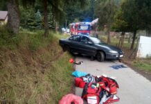 Wypadek w Gorzkowie: Mężczyzna przygnieciony przez samochód, jest w stanie ciężkim – ZDJĘCIA