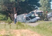 Zderzenie samochodów w Baczkowie