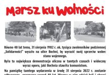 Bochnia. Rekonstrukcja „Marsz ku wolności” w rocznicę Porozumień Sierpniowych