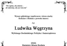 ▪ Kondolencje od Burmistrza Bochni i współpracowników