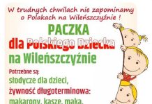 Zbiórka darów do „Paczki dla polskiego dziecka na Wileńszczyźnie”